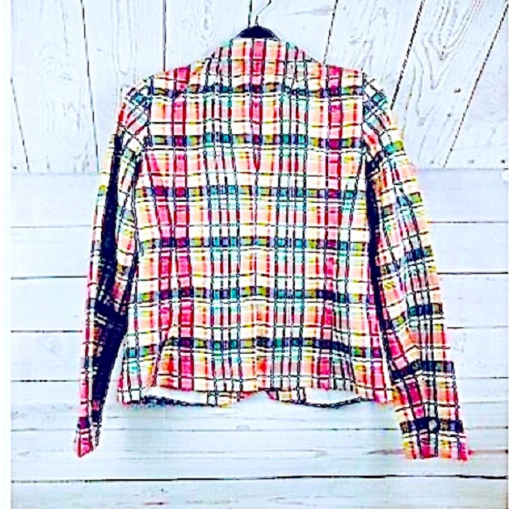 Classic Plaid Linen Cotton Blazer 2 Talbots
